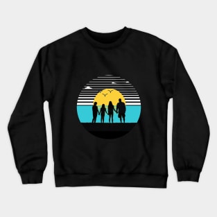 Family time matters - Black silhouette Crewneck Sweatshirt